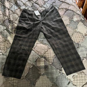 Theory Women's Treeca 4 auburn plaid pants SIZE 16 - Brand New with Tags